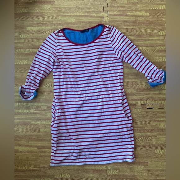 *HP* LeShop, red and white striped T-Shirt- Dress, S - Picture 3 of 16